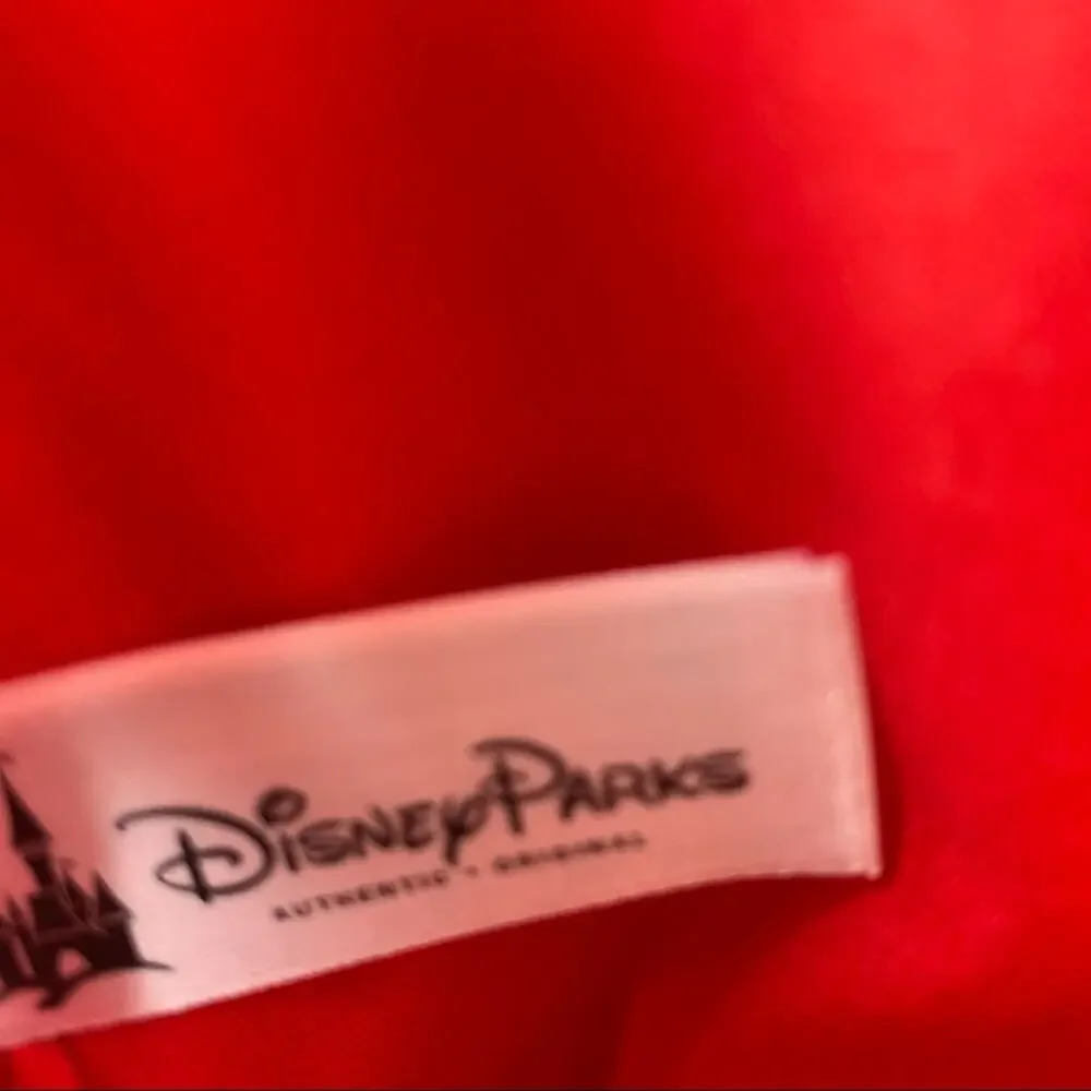 DISNEY Parks Minnie Backpack Black White Polka Dot Red Straps